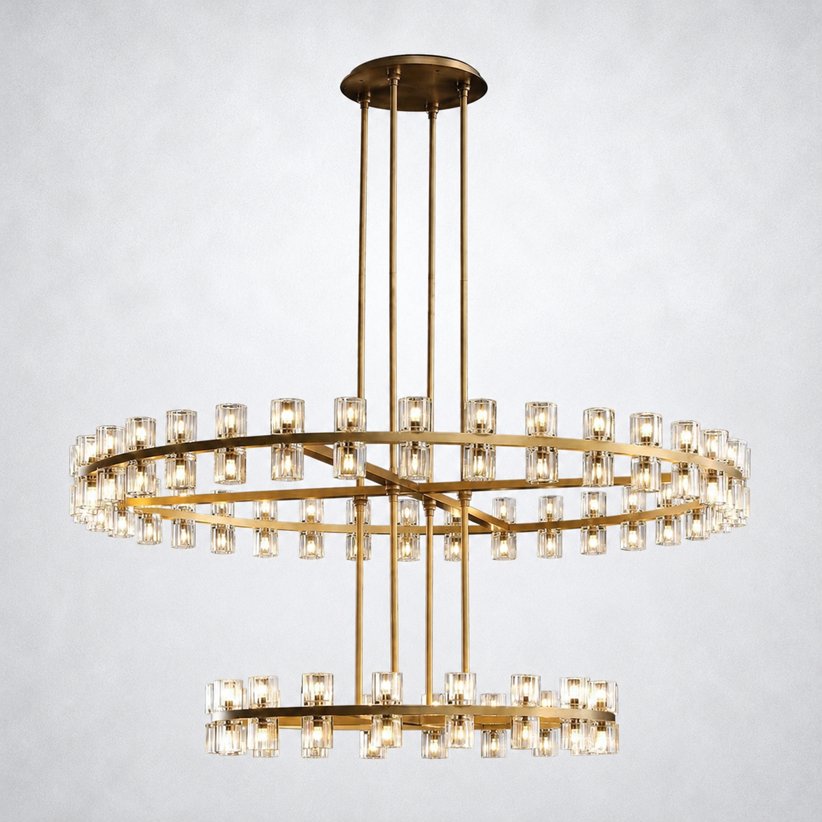 Marlowe Crystal Shades 2-tier Round Chandelier 60''