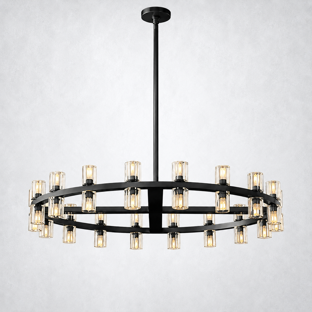 Marlowe Crystal Shades Round Chandelier 36"