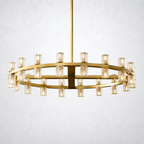 Marlowe Crystal Shades Round Chandelier 36"