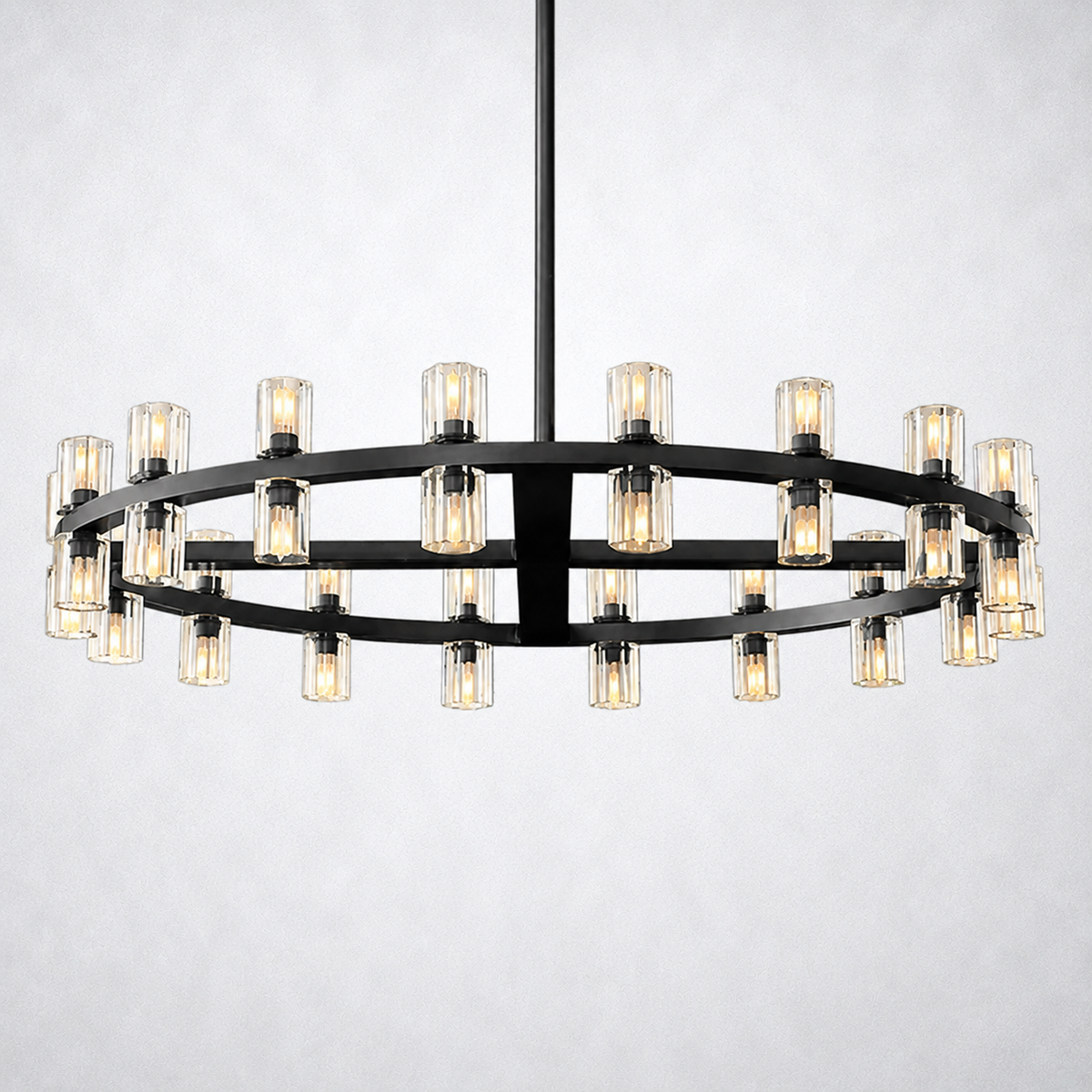 Marlowe Crystal Shades Round Chandelier 36"