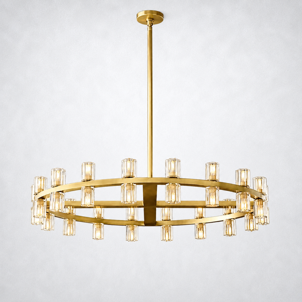 Marlowe Crystal Shades Round Chandelier 36"