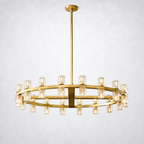 Marlowe Crystal Shades Round Chandelier 36"