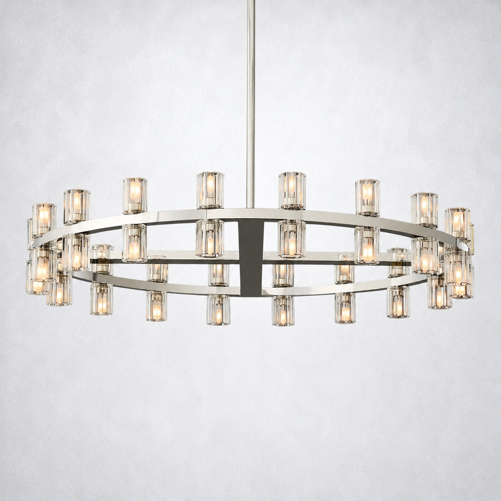 Marlowe Crystal Shades Round Chandelier 36"
