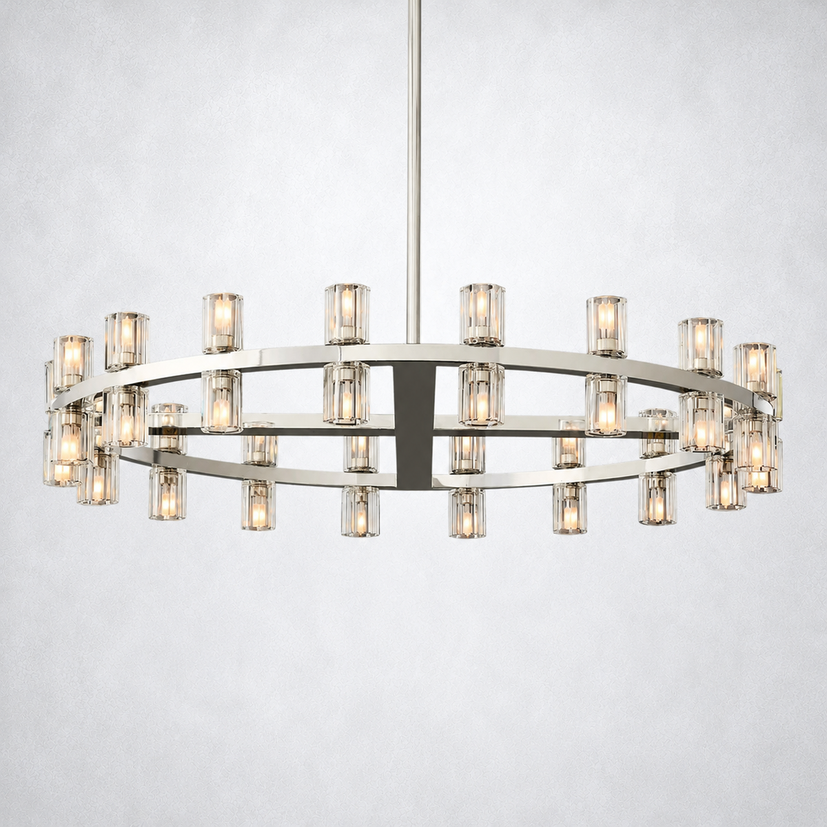 Marlowe Crystal Shades Round Chandelier 36"