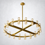 Marlowe Crystal Shades Round Chandelier 36"