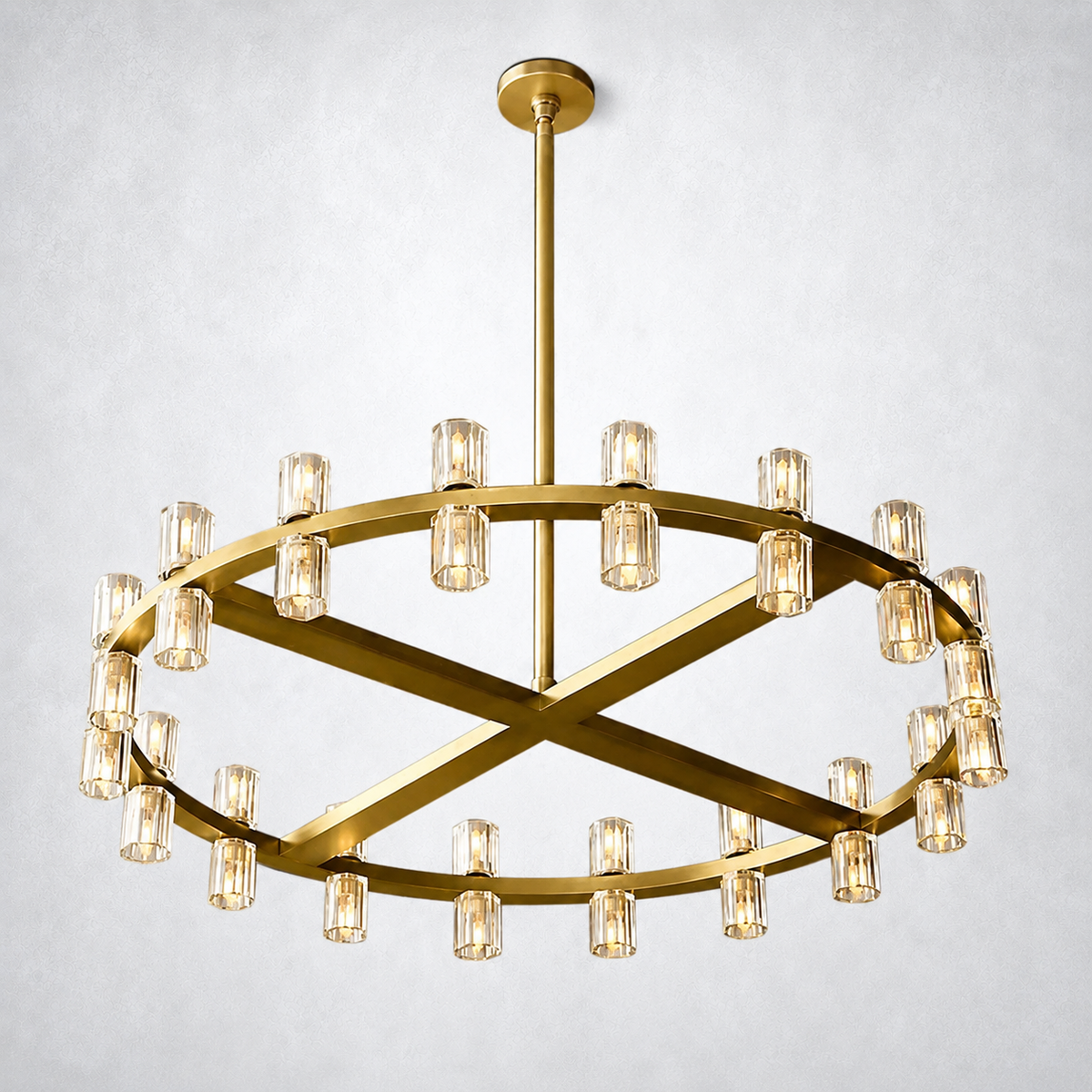 Marlowe Crystal Shades Round Chandelier 36"