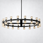 Marlowe Crystal Shades Round Chandelier 36"
