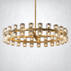 Marlowe Crystal Shades Round Chandelier 48"