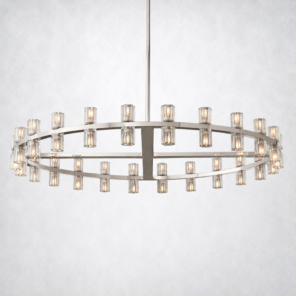 Marlowe Crystal Shades Round Chandelier 48"
