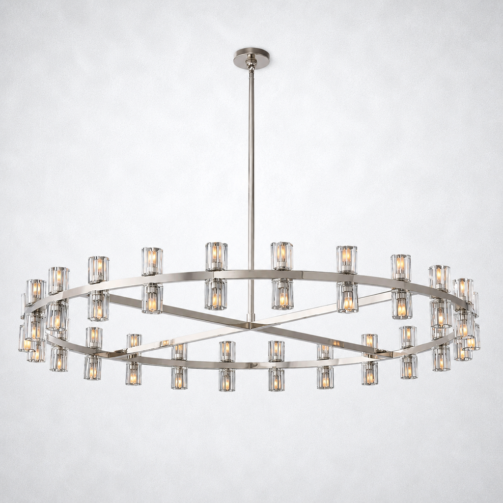 Marlowe Crystal Shades Round Chandelier 48"