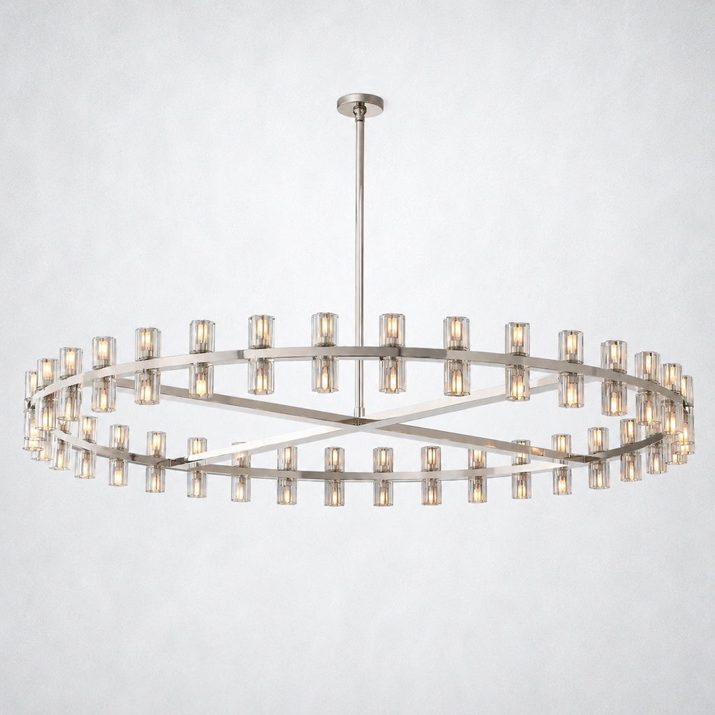 Marlowe Crystal Shades Round Chandelier 60"