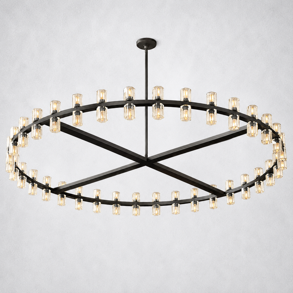 Marlowe Crystal Shades Round Chandelier 60"