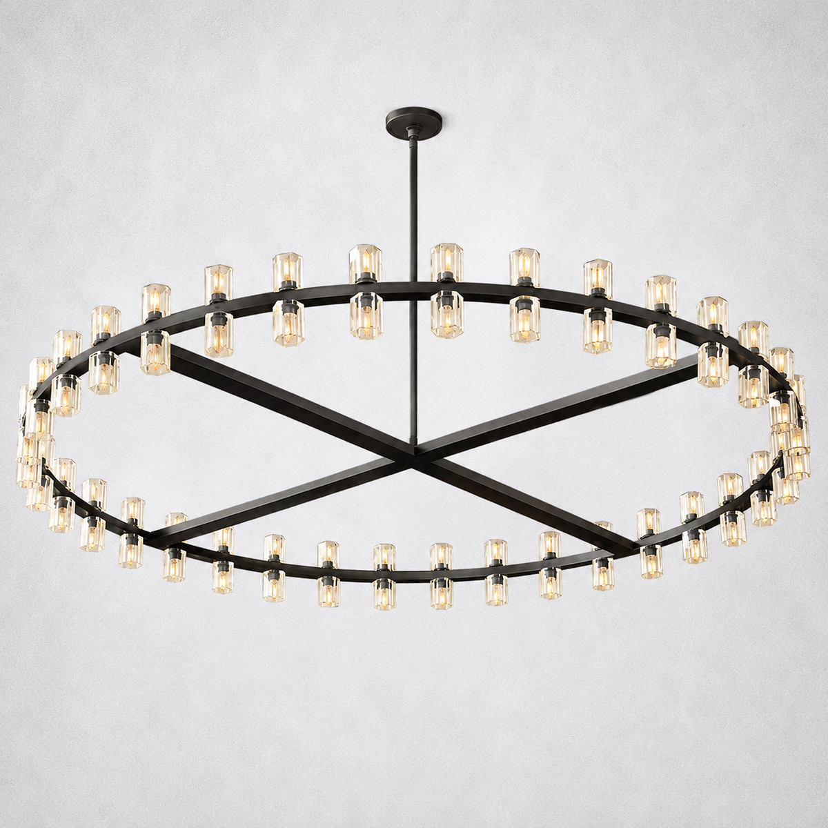 Marlowe Crystal Shades Round Chandelier 60"