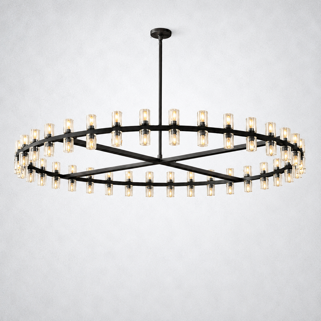 Marlowe Crystal Shades Round Chandelier 60"