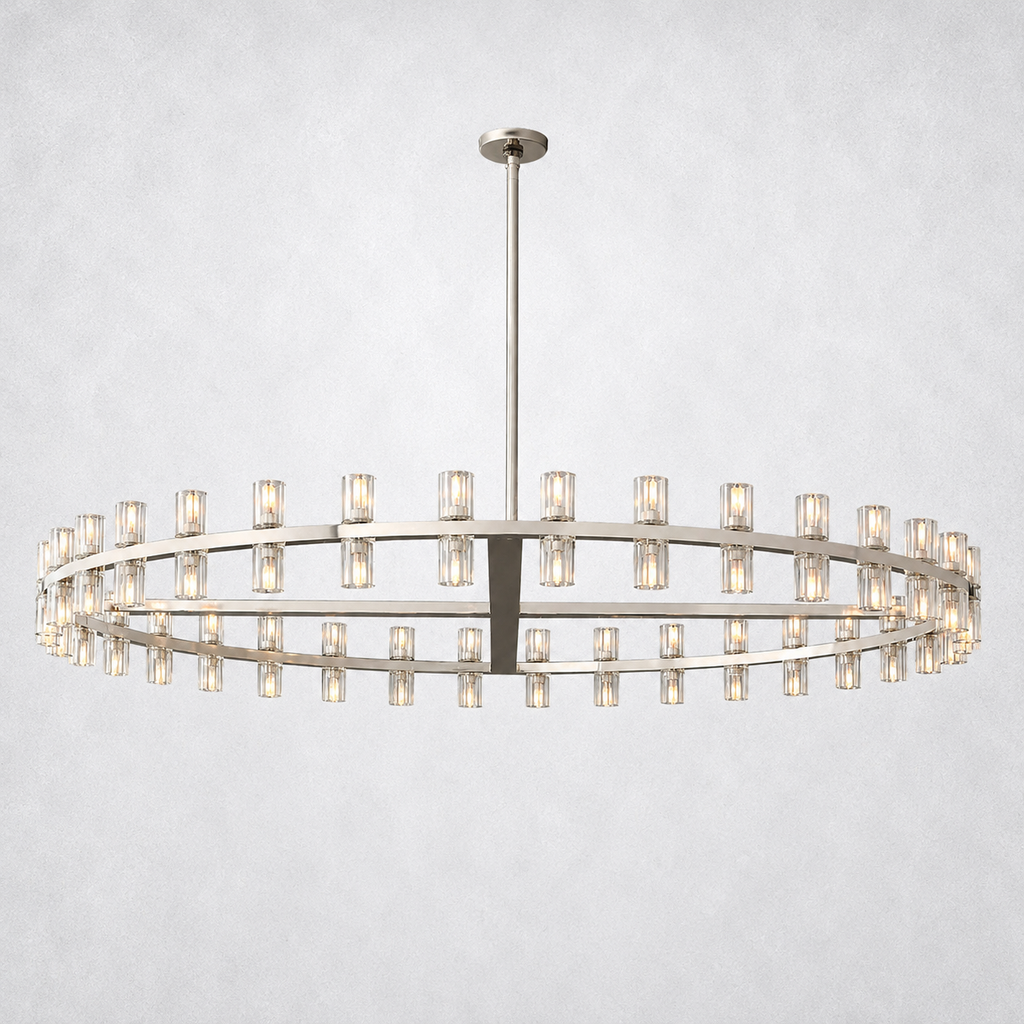 Marlowe Crystal Shades Round Chandelier 60"