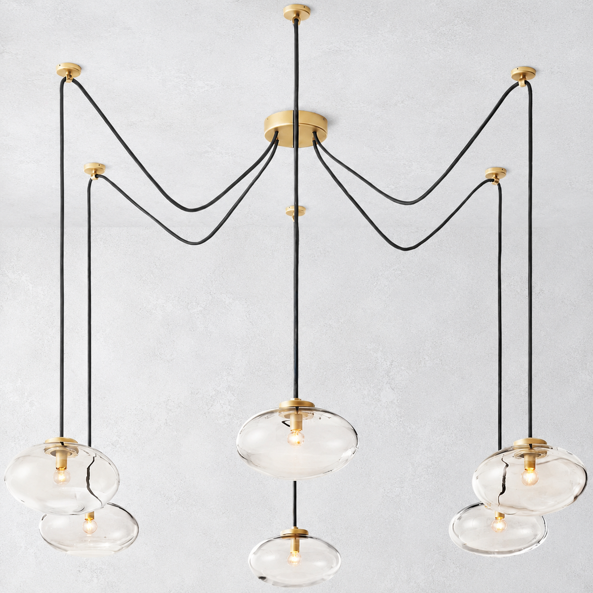 Prestige Clear Glass Suspended Chandelier 84"