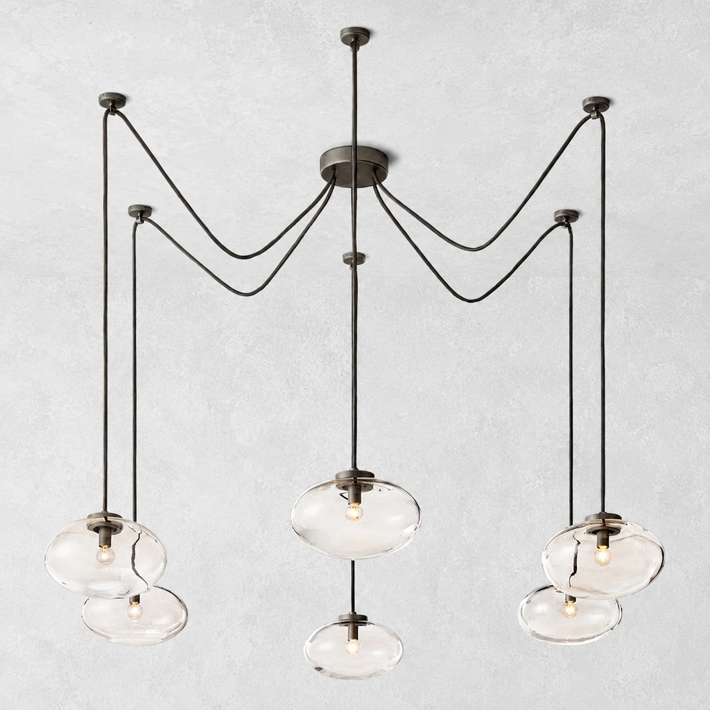 Prestige Clear Glass Suspended Chandelier 84"