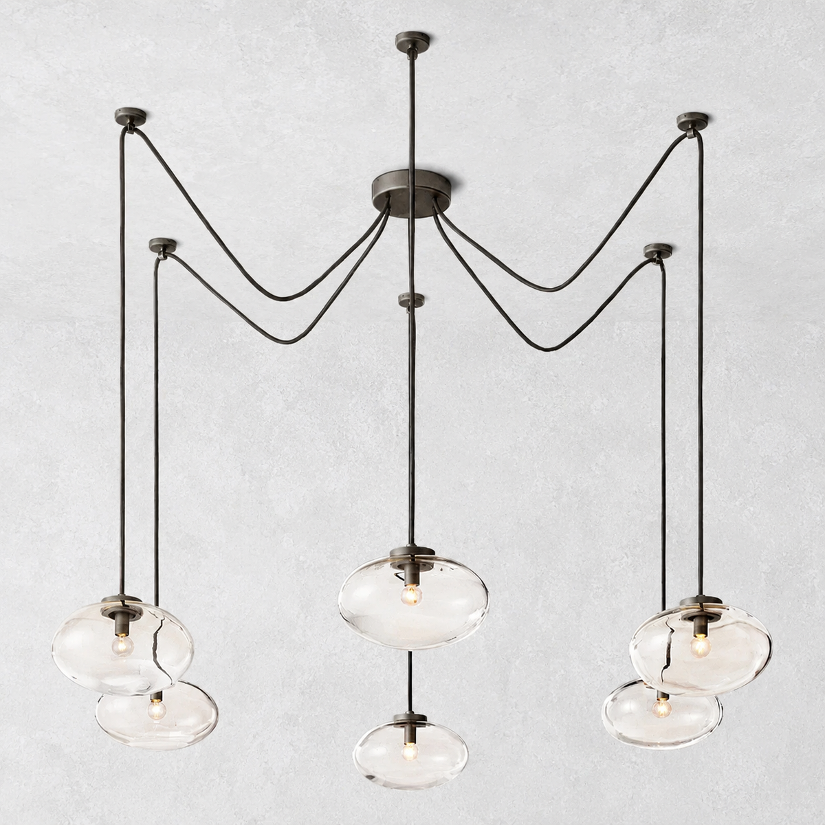 Prestige Clear Glass Suspended Chandelier 84"