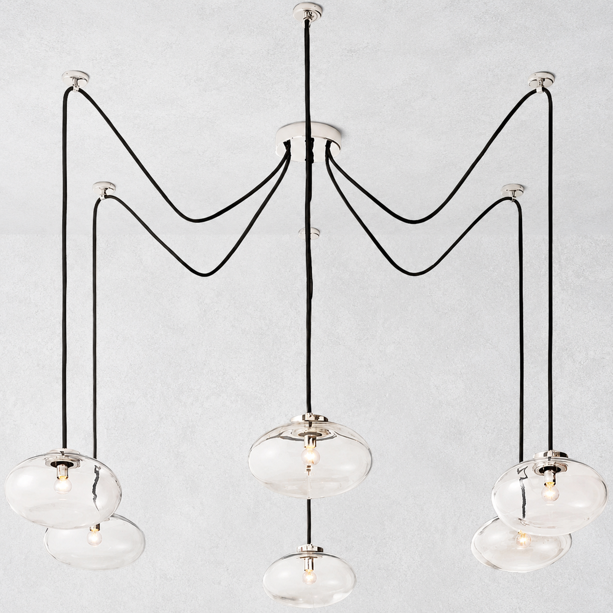 Prestige Clear Glass Suspended Chandelier 84"