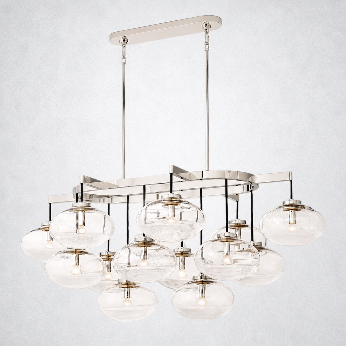 Prestige Clear Glass Linear Chandelier 54"