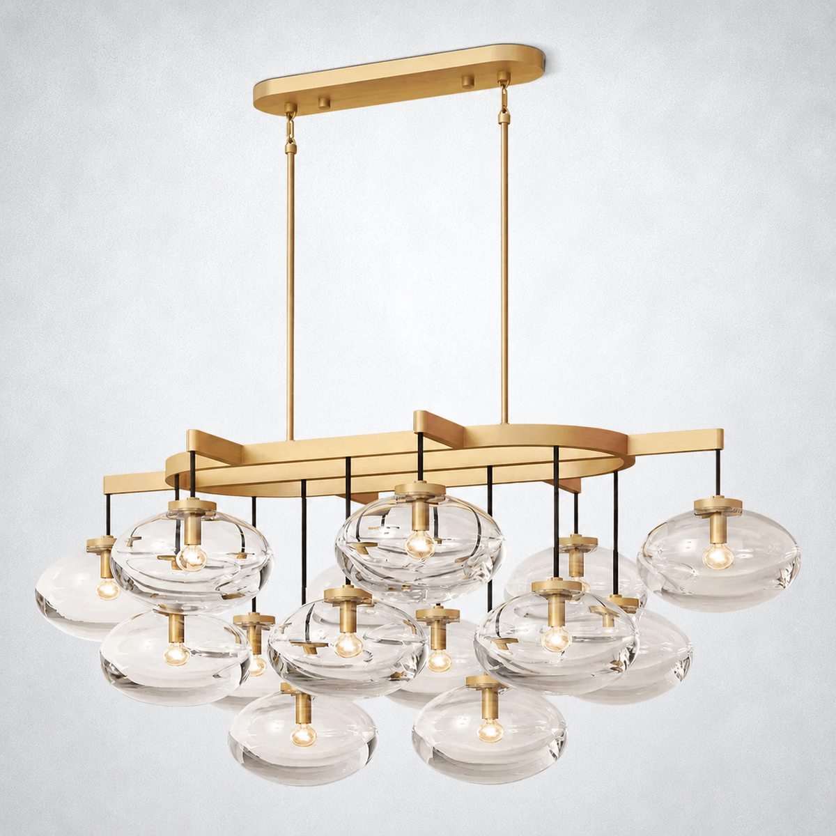 Prestige Clear Glass Linear Chandelier 54"
