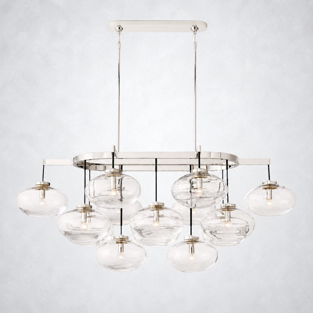 Prestige Clear Glass Linear Chandelier 54"