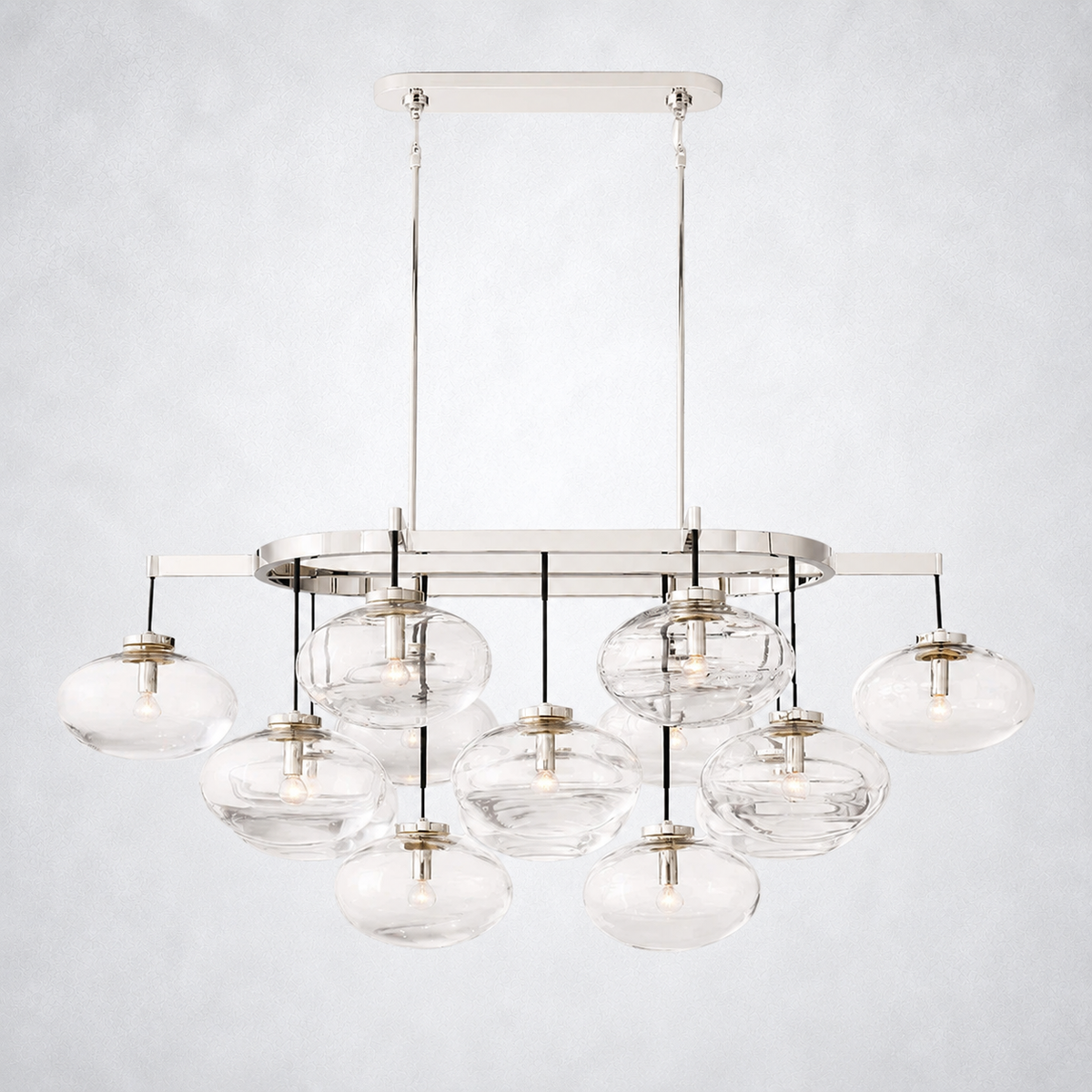 Prestige Clear Glass Linear Chandelier 54"