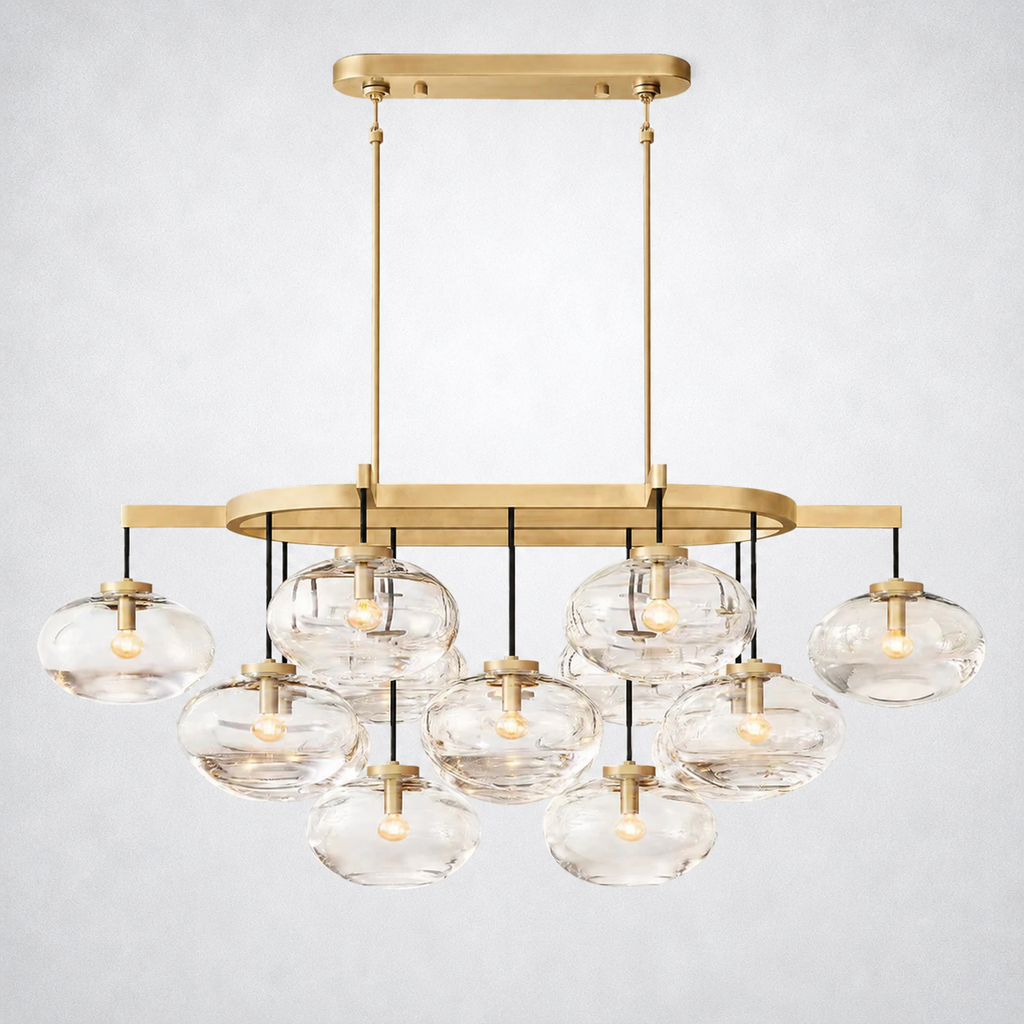 Prestige Clear Glass Linear Chandelier 54"
