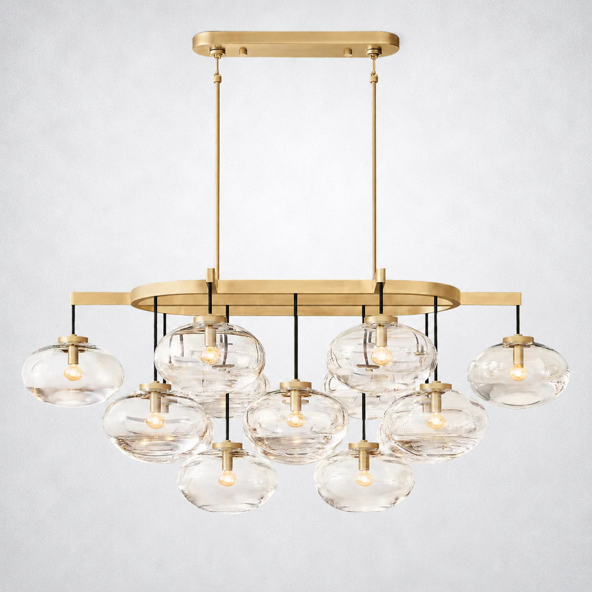 Prestige Clear Glass Linear Chandelier 54"