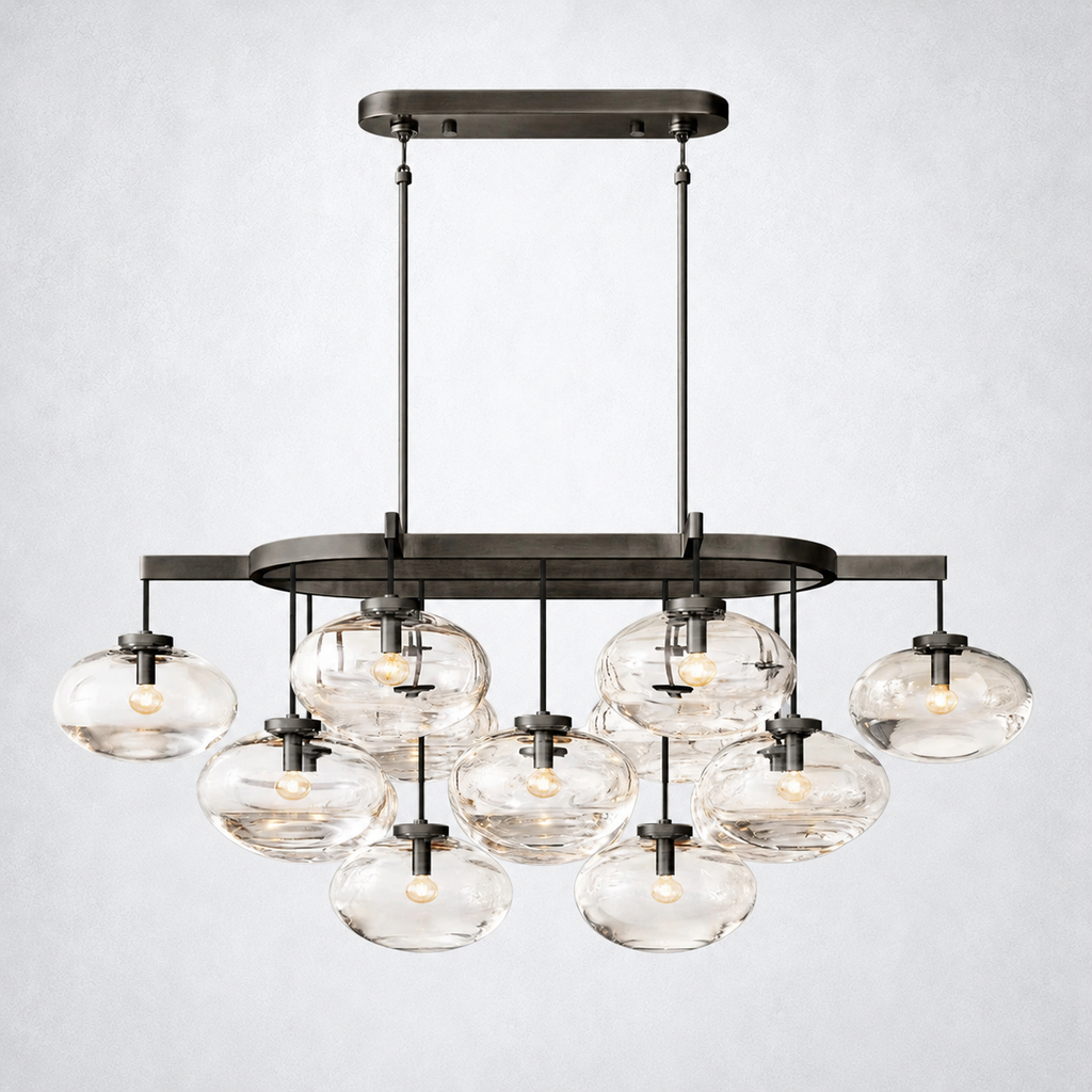 Prestige Clear Glass Linear Chandelier 54"