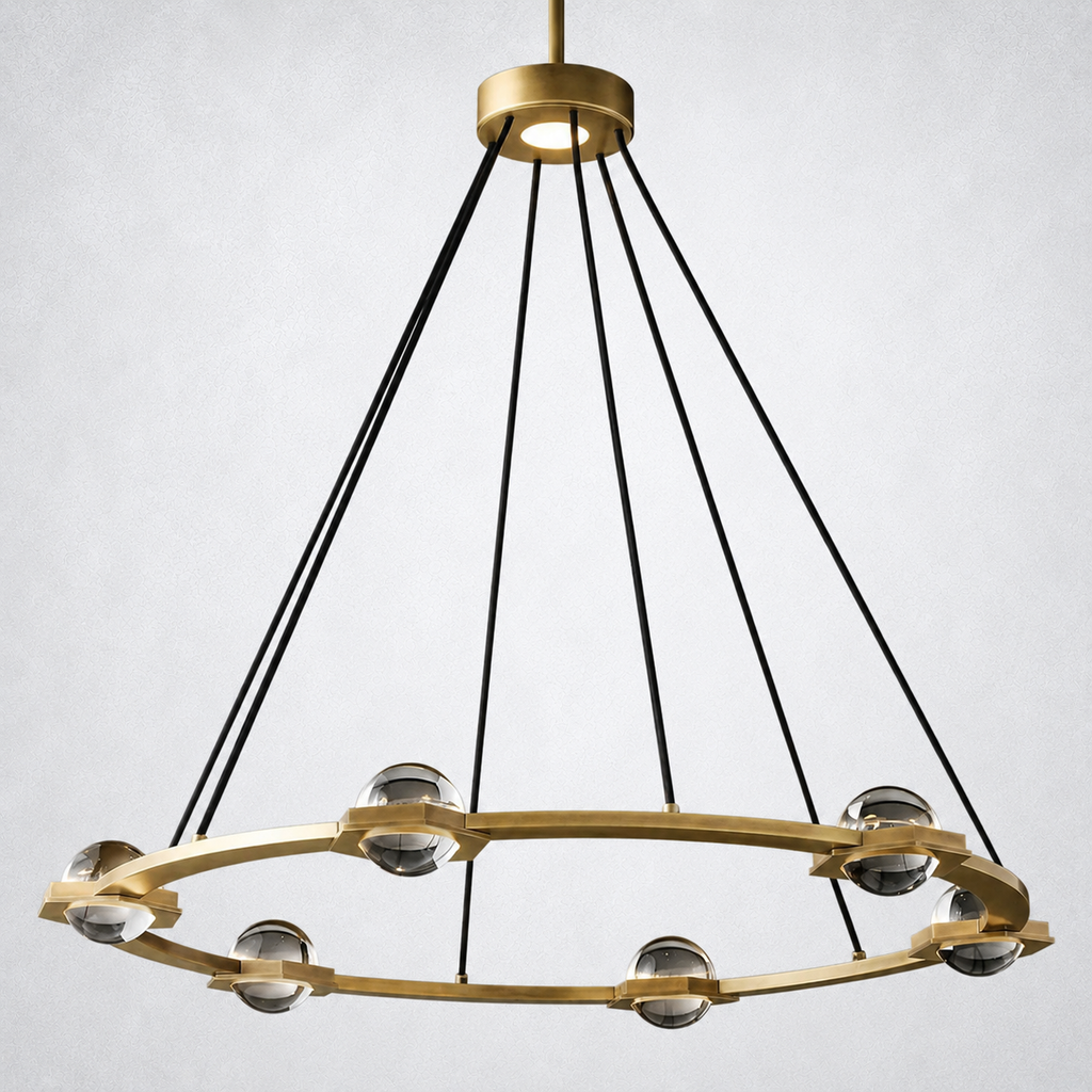 Dorian Crystal Ball Round Chandelier 36"
