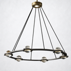 Dorian Crystal Ball Round Chandelier 36"