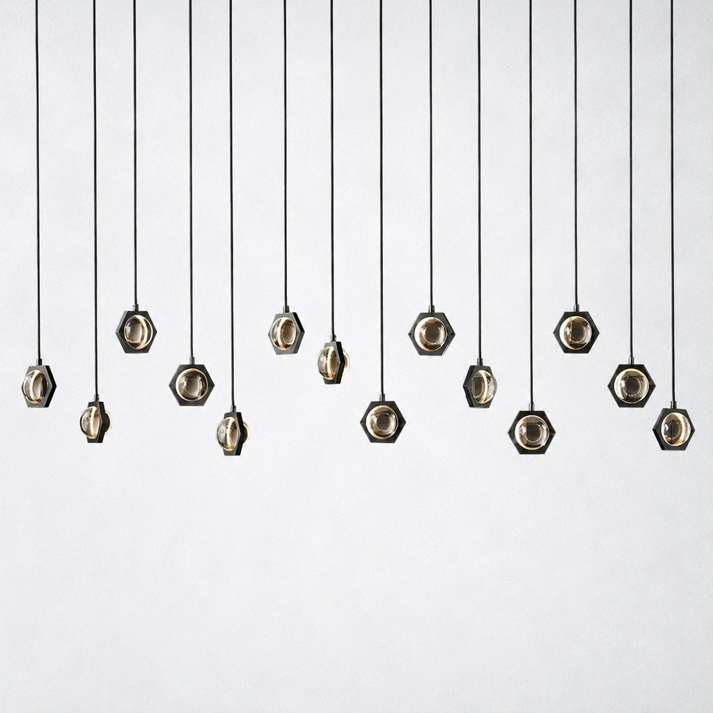 Coikle Crystal Ball Linear Chandelier 72"