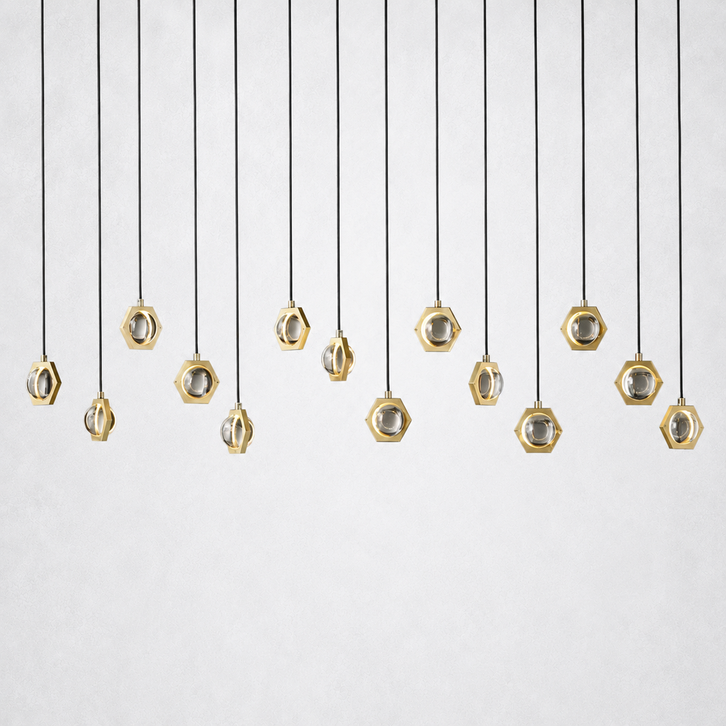 Coikle Crystal Ball Linear Chandelier 72"