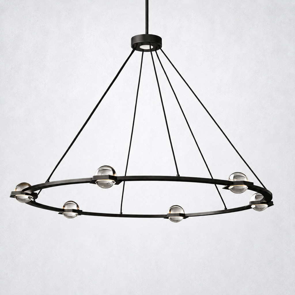 Dorian Crystal Ball Round Chandelier 48"