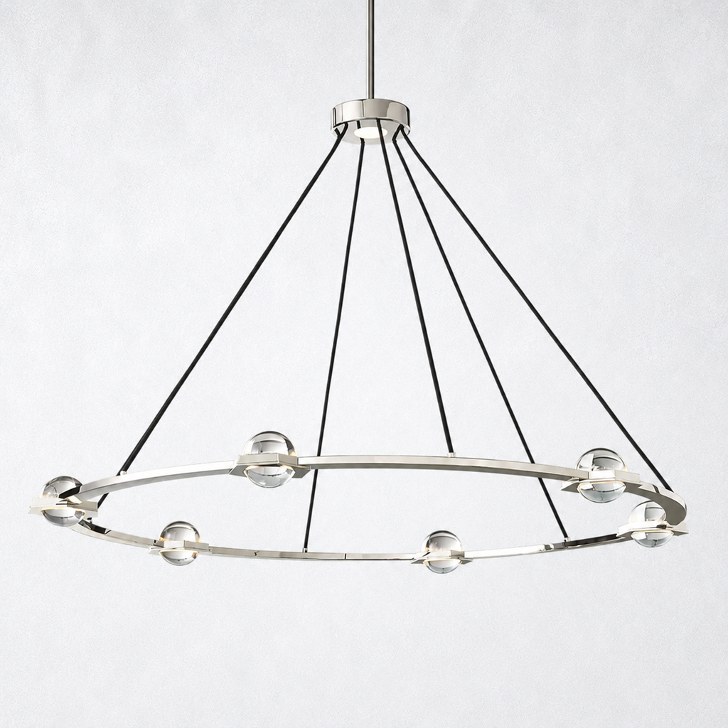 Dorian Crystal Ball Round Chandelier 48"