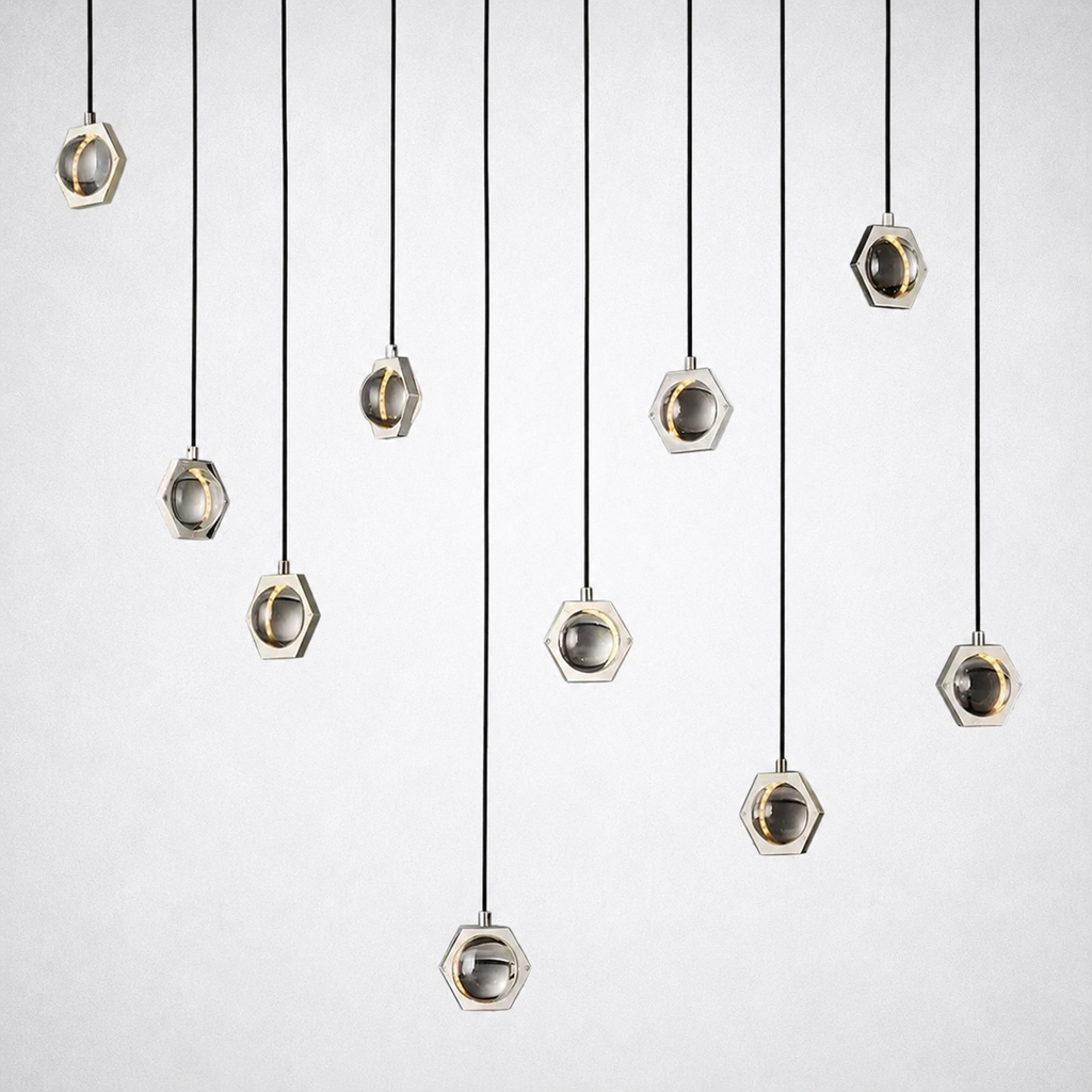 Dorian Crystal Ball Linear Chandelier 54"
