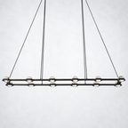 Dorian Crystal Ball Rectangular Chandelier 72"