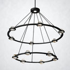 Dorian Crystal Ball 2-Tier Round Chandelier 48"