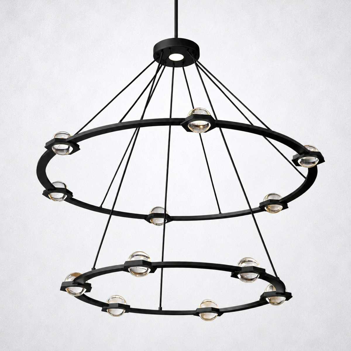 Dorian Crystal Ball 2-Tier Round Chandelier 48"