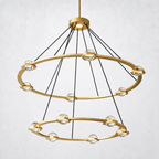 Dorian Crystal Ball 2-Tier Round Chandelier 48"