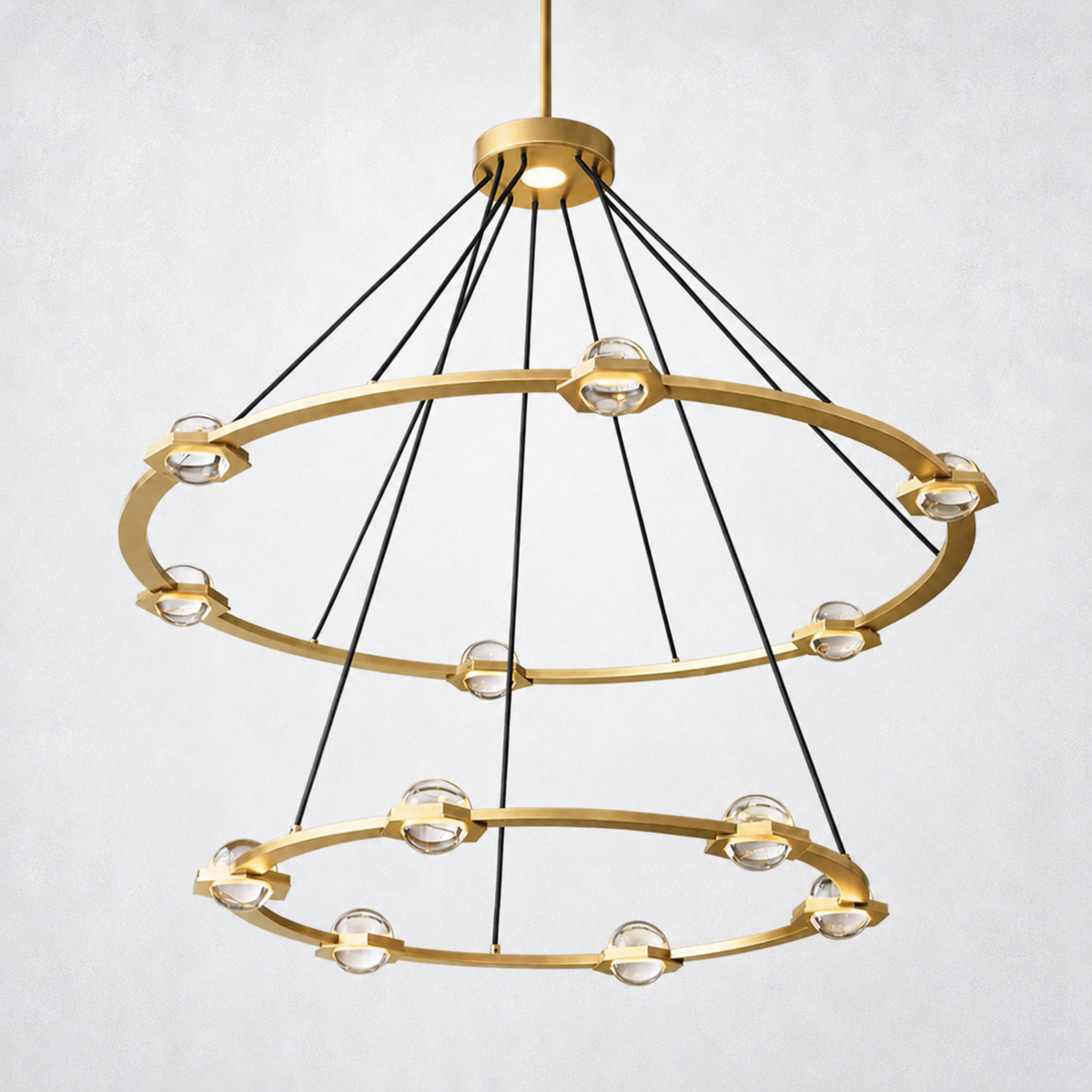 Dorian Crystal Ball 2-Tier Round Chandelier 48"