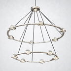 Dorian Crystal Ball 2-Tier Round Chandelier 48"