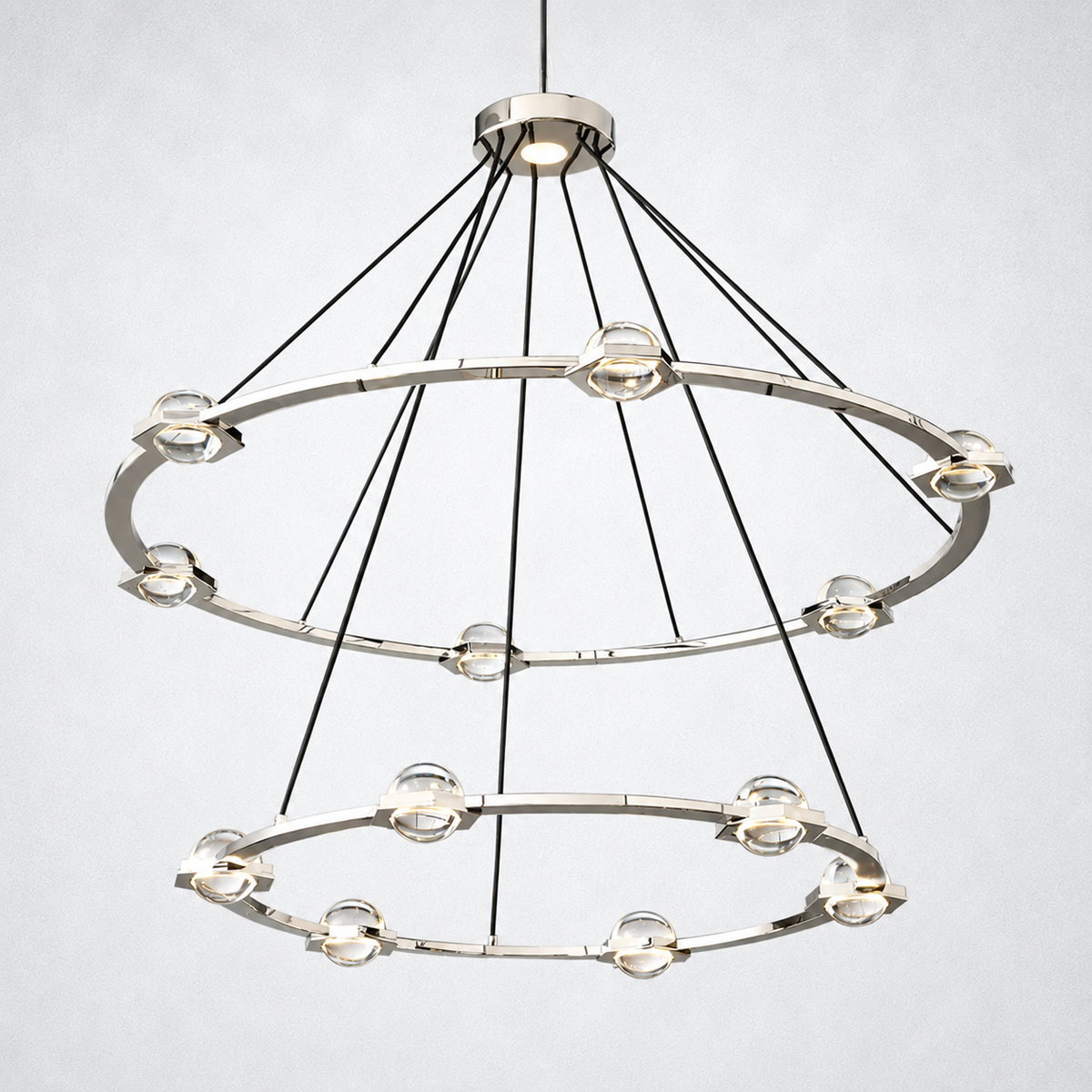 Dorian Crystal Ball 2-Tier Round Chandelier 48"