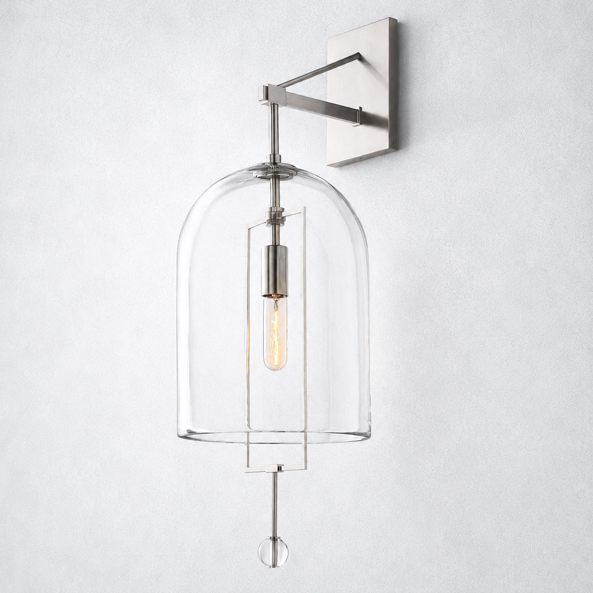 Vesper Brass Grand Wall Sconce Glass Shade