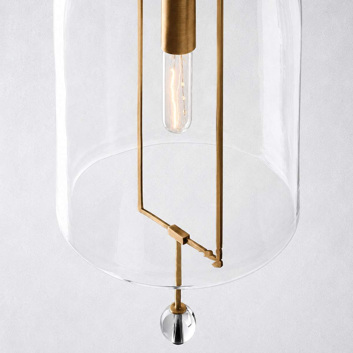 Vesper Brass Grand Wall Sconce Glass Shade
