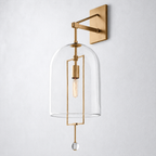 Vesper Brass Grand Wall Sconce Glass Shade