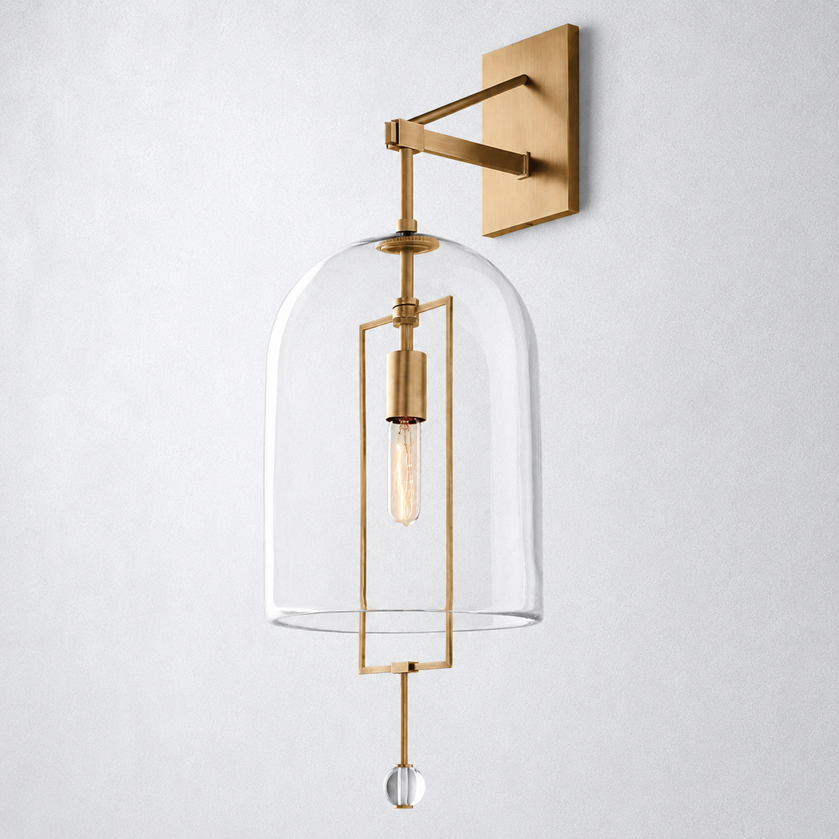 Vesper Brass Grand Wall Sconce Glass Shade