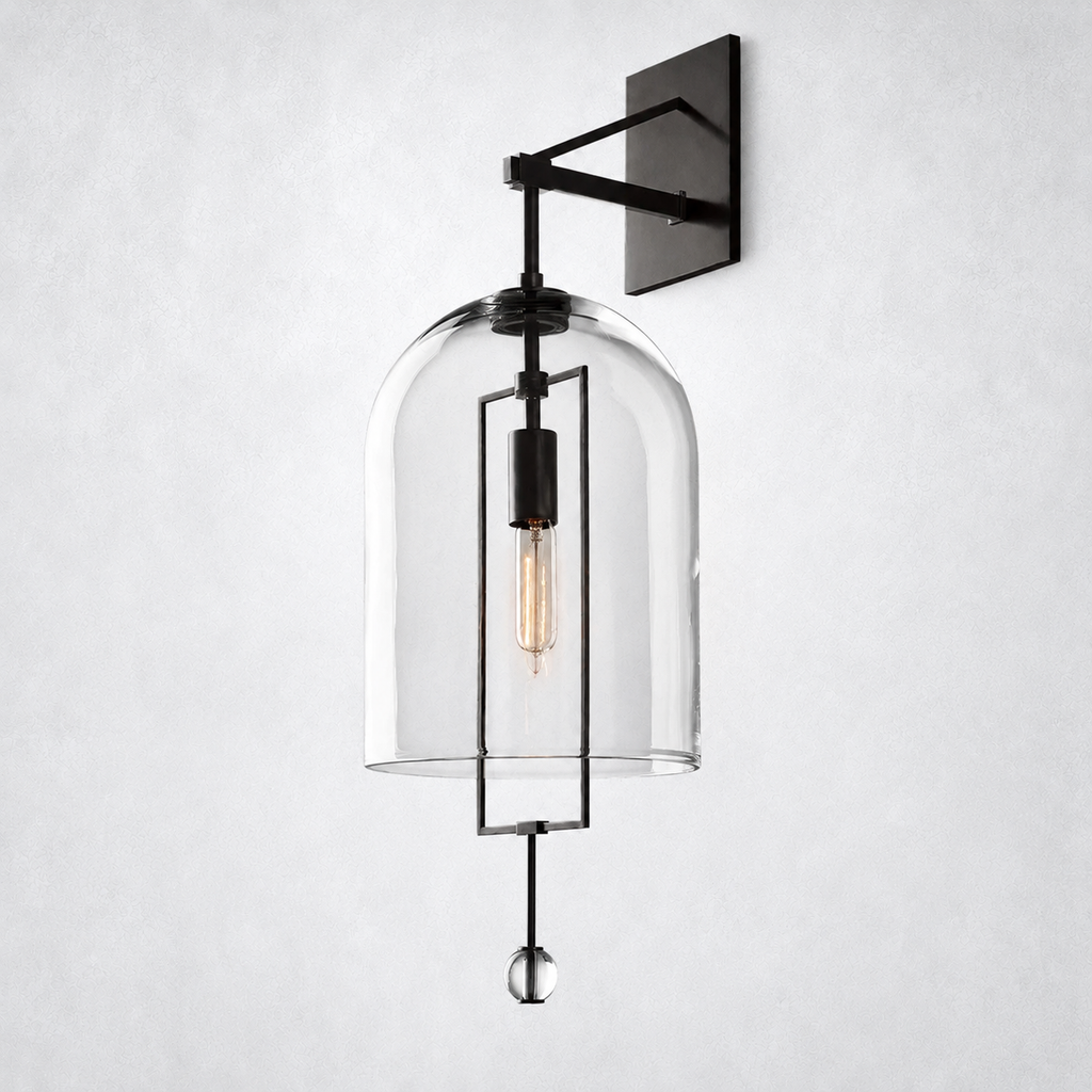 Vesper Brass Grand Wall Sconce Glass Shade