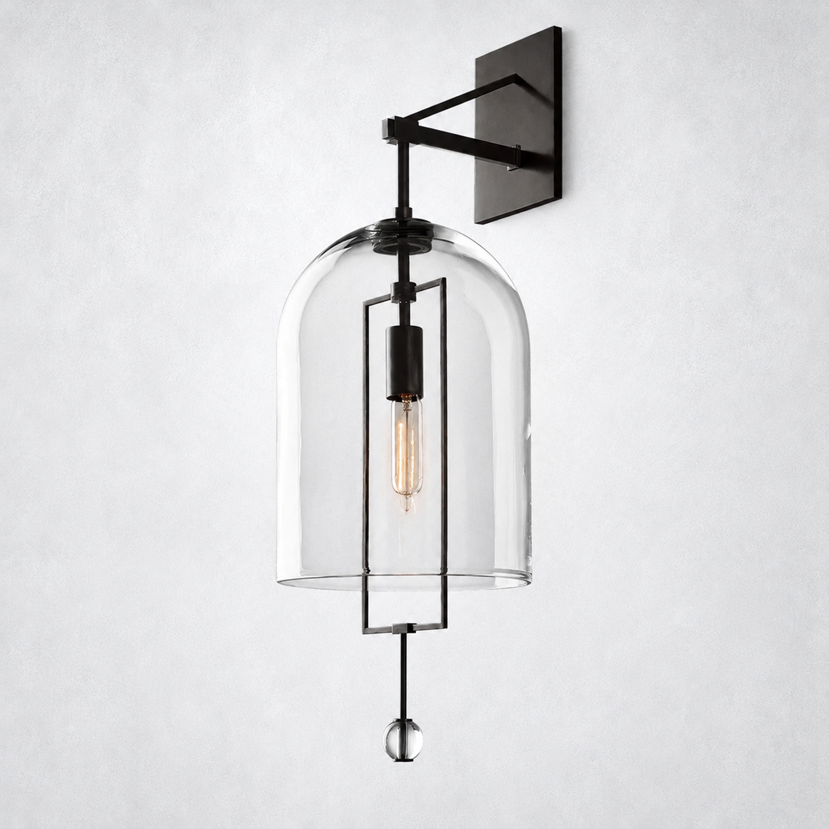 Vesper Brass Grand Wall Sconce Glass Shade